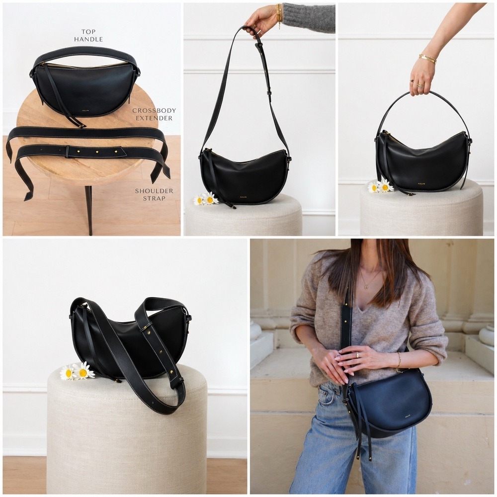 Aallyn Elara 3 in 1 Leather Convertible Bag Detachable Strap Shoulder Purse Zip
